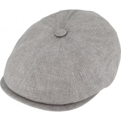 Pánská letní lněná bekovka Hatteras 8dílná šedá Fiebig newsboy cap – Hledejceny.cz