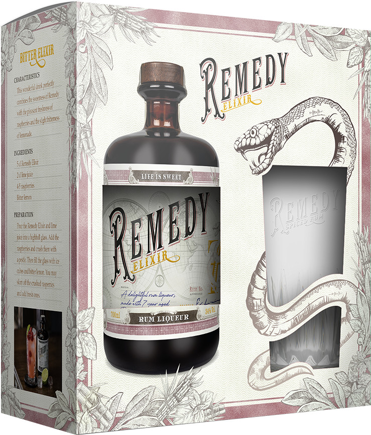 Remedy Elixir 34% 0,7 l (dárkové balení 1 sklenice)