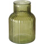 Boltze Home Skleněná zelená váza RELEA, rýhované sklo, 20 cm, světle zelená zelená – Hledejceny.cz