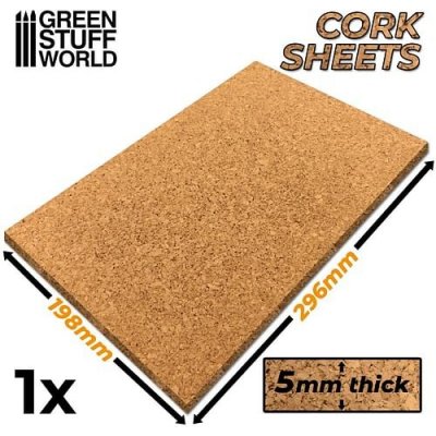 Green Stuff World: Cork Sheet tloušťka 5 mm, 1 ks – Zboží Živě
