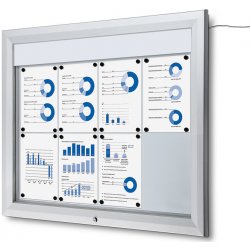 Jansen Display venkovní vitrína typu T LED osvětlení 8 x A4