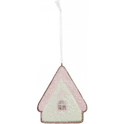 Závěsná dekorace zelená perníková chaloupka Frosted Ginger - 9*1*10 cm - Clayre & Eef – Hledejceny.cz