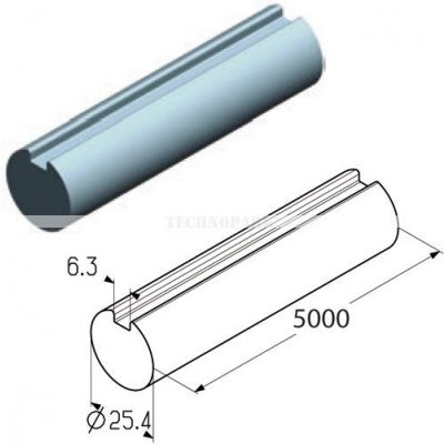 TSS-5000 - torzní hřídel - plná s drážkou pr. 25,4 mm – Zbozi.Blesk.cz