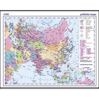 školní mapa na lavici Asie polit. obrysová A3 – Zboží Mobilmania