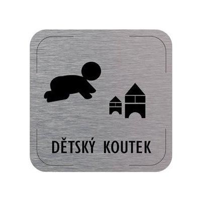 Cedulka na dveře - Dětský koutek - piktogram, hliníková tabulka, 80 x 80 mm – Zbozi.Blesk.cz