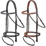 Prestige Uzdečka E87 anglický kombinovaný nánosník prošívaná kontrast tabák – Zboží Dáma