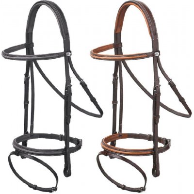 Prestige Uzdečka E87 anglický kombinovaný nánosník prošívaná kontrast tabák – Zboží Dáma