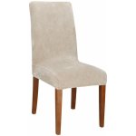 Potah na židli elastický SPRINGOS HA5240 světle béžový samet – Zbozi.Blesk.cz