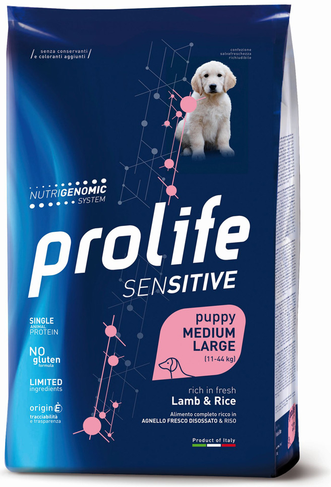 Prolife Dog Sensitive Puppy Medium/Large Lamb & Rice 10 kg