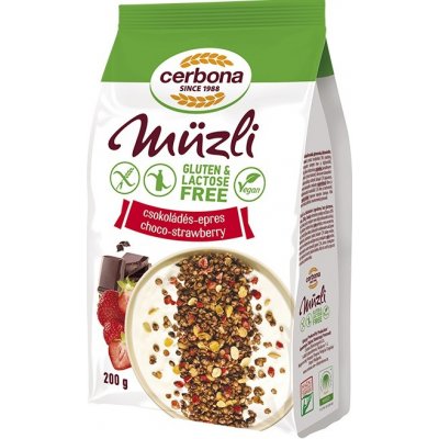 Cerbona Bezlepkové Müsli čokoládovo-jahodové 200 g – Zboží Dáma