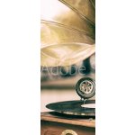 WEBLUX 195074759 Samolepka na dveře fólie Retro old gramophone radio. Vintage style toned photo Retro staré gramofonové rádio. Fotografie ve stylu vintage stylu rozměry 90 x 220 cm – Zboží Mobilmania