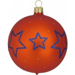 ORNEX Koule skleněná oranžová hvězdičky 80 mm – Hledejceny.cz