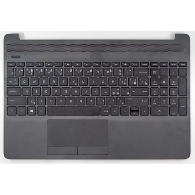 česká klávesnice HP 250 255 256 G8 G9 US/CZ/SK dotisk šedý palmrest + touchpad