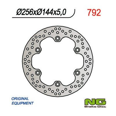 NG brzdový kotouč zadní HONDA XL 1000V 03-11, CBR 1100XX 97-04, X11 00-03, VFR 750F 86-89, CB 1300 05-12 (256X144X5 mm) (6X10,5 mm) – Zboží Mobilmania