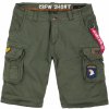 Pánské kraťasy a šortky Alpha Industries kalhoty krátké Crew short Patch olivová tmavá