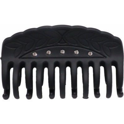 Černý skřipec na vlasy s kamínky – Zboží Dáma