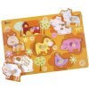 Dřevěná hračka Teddies vkládačka puzzle deskové obrysové farma dřevo