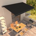 Dekorhome Ručně zatahovací markýza 4,5x3 m Antracit – Sleviste.cz