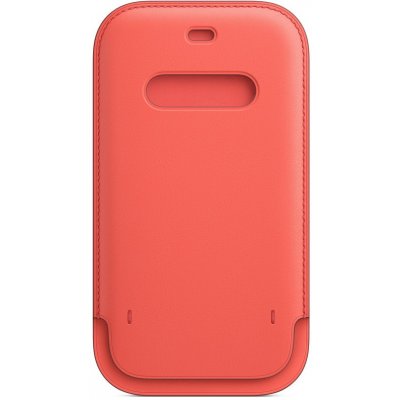 Pouzdro Kožené návlek s MagSafe na iPhone 12 / iPhone 12 Pro citrusově růžové – Zboží Mobilmania