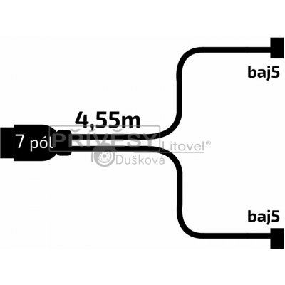 Kabeláž 4,55 m bez předních vývodů/7-pól. zástrčka/baj5, Jokon komp. – Hledejceny.cz