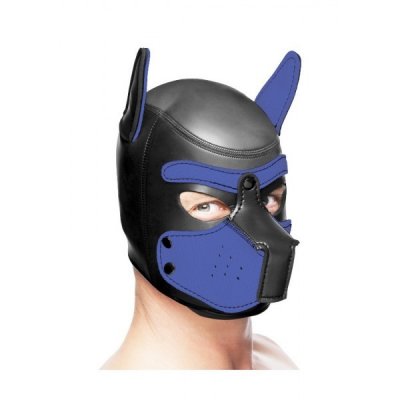 Master Series Spike Neoprene Puppy Hood Black and Blue neoprenová psí maska