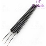 X Nails sada štětců zdobení nehtů a ornamenty Striper Černý 3 ks – Zboží Dáma