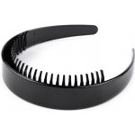 Plastová čelenka do vlasů s hřebínkem Varianta: černá, Balení: 1 ks – Zboží Mobilmania