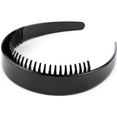 Plastová čelenka do vlasů s hřebínkem Varianta: černá, Balení: 1 ks – Zboží Mobilmania
