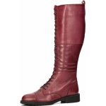 Robel dámské kožené kozačky na zip bordó – Zboží Dáma