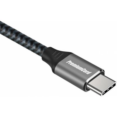 Premiumcord ku31cq2 USB-C ( USB 3.2 GEN 2, 5A, 100W, 20Gbit/s, ) bavlněný oplet, 2m