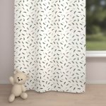 Biante Dětský bavlněný závěs Sandra SA-460 Zeleno-růžová pírka na bílém 150x170 cm – Sleviste.cz