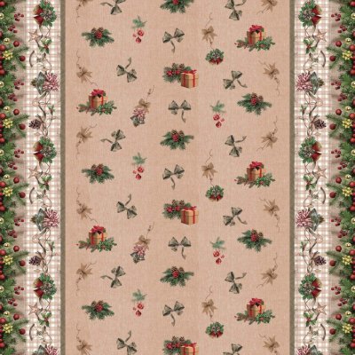 Sareha Ubrus PVC s textilním podkladem vánoční 1741-02 Vánoční štola režná š.140cm – Zboží Dáma