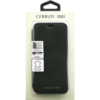 Pouzdro CERRUTI Leather Book iPhone X černé