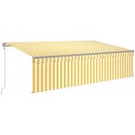 VidaXL Automatická zatahovací markýza s roletou 5 x 3 m žlutobílá – Sleviste.cz