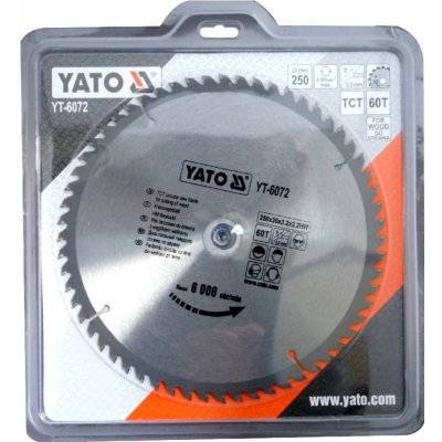 YATO Pilový kotouč na dřevo 250x30mm (60 zubů) YT-6072 – Zboží Mobilmania