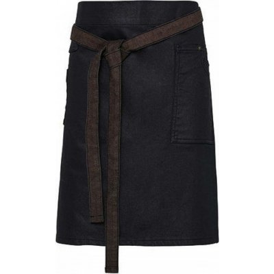 Premier Workwear Pevná denimová pracovní zástěra s voskovaným vzhledem 350 g/m modrá-hnědá indigo PW135 – Hledejceny.cz