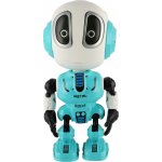 Teddies Robot ECHO opakující věty kovový 12cm modrý na baterie se zvukem se světlem v krabičce 10,5x15x5,5cm – Zboží Dáma