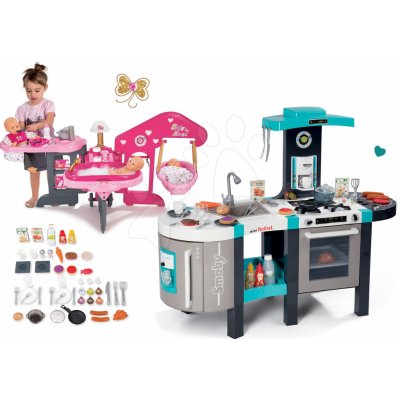 Smoby Set kuchynka elektronická Tefal French Touch Bubble s magickým bublaním+opatrovateľské centrum pre bábiku Baby Nurse 311206-2 – Zboží Mobilmania