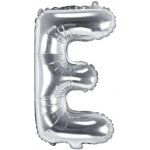 PARTYDECO Balón foliový písmeno E 35 cm stříbrný NELZE PLNIT HELIEM – Zbozi.Blesk.cz
