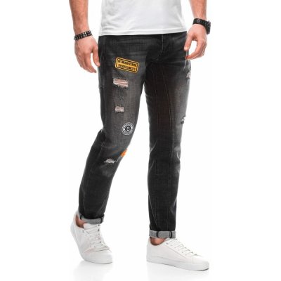 Trendy černé džíny se záplatami P1303 – Zbozi.Blesk.cz