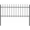 Branka Zahradní plot s hroty ocelový 1,7 x 0,8 m černý - Default Title