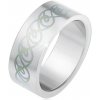 Prsteny Šperky eshop ocelový prsten matný rovný povrch ornament ze zakroucených linií BB2.6