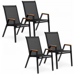 MultiGarden SC-092W-4-1 Sada 4 zahradních židlí, černá – Hledejceny.cz