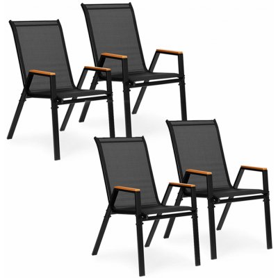 MultiGarden SC-092W-4-1 Sada 4 zahradních židlí, černá – Hledejceny.cz