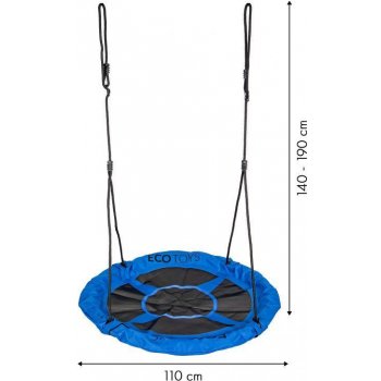 EcoToys houpací kruh 110 cm modrá hnízdo