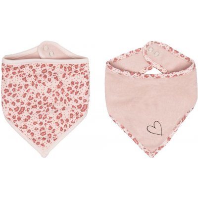 BebeJou Bandana slintáček Leopard Pink 2ks