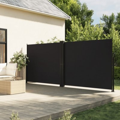 vidaXL Zatahovací boční markýza černá 180 x 600 cm – Zboží Mobilmania