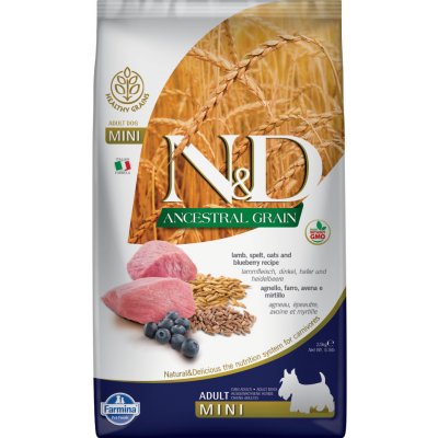 N&D Ancestral Grain Adult Mini Lamb & Blueberry 7 kg – Zboží Mobilmania