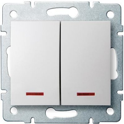Kanlux LOGI Dvojité tlačítko s LED bílá 25070 – Hledejceny.cz