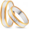 Prsteny iZlato Forever Zlaté kombinované snubní prstýnky se zirkonem SKOB036V